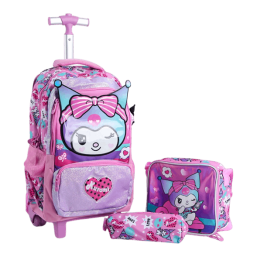 16 Inch Trolley Bag 3 Pcs Set - Kuromi